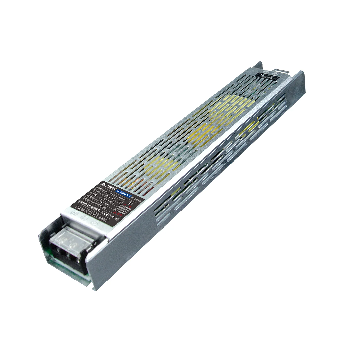 HX-200ALF-12 WHOOSH CE FCC slim power supply LED driver transformer 200W high efficiency PF>0.97 AC 180-240V DC 12V 24V switchin