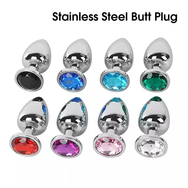 New Porn Toys Stainless steel Metal Jewel Wireless Butt Anal Plug Erotic G Spot Stimulator Adult Sexy Product