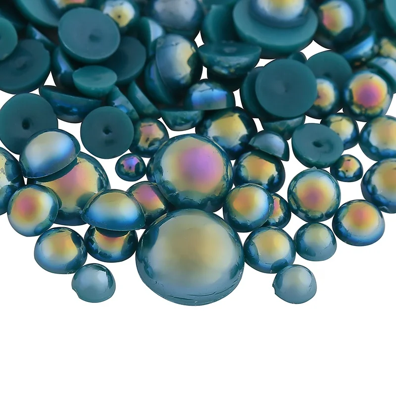 Meiyin Meilin 5000PCS AB flatback pearls rhinestones mixed sizes ABS loose Pearl Bead for DIY Handmade Shoes Craft