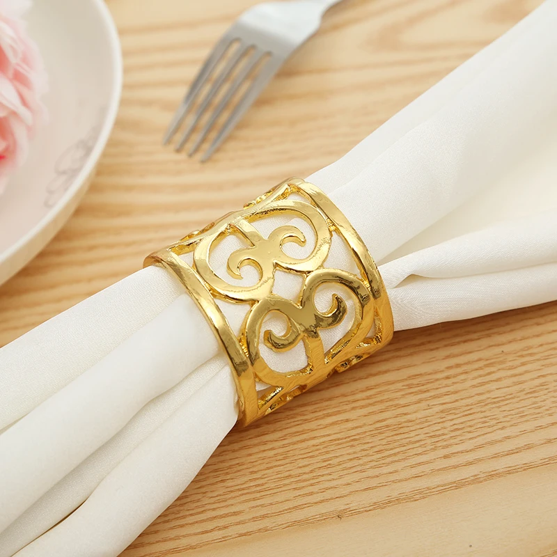 Customized high-quality zinc alloy High-end party hotel wedding Silver gold napkin ring