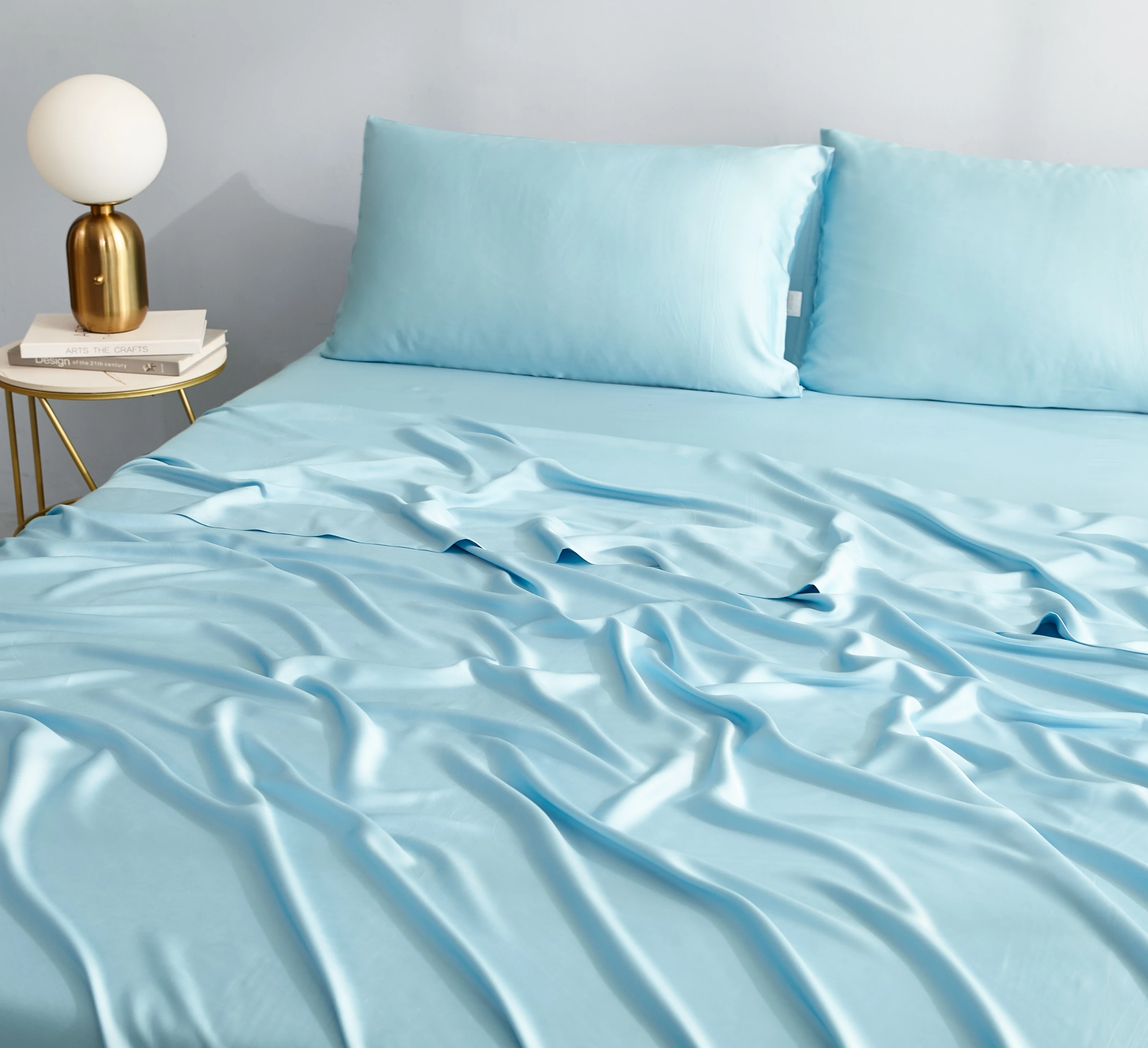 Hotel 100% Bamboo Fabric Soft Bedding Fitted Flat Sheet Bedding Set 4 Pc