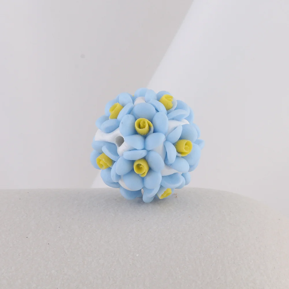 SOJI New 20mm 3D Flower Beads Daisy Rose Small Flower Decoration Ball Beads DIY Handmade Bubblegum Ballpoint Pen Accessories