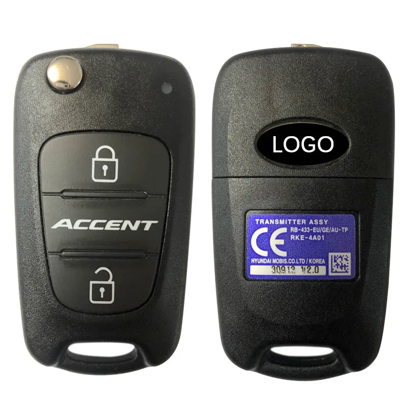 CN020122 OEM Автомобильный ключ пульт дистанционного управления для 2010-2013 H-yundai Accent Флип-ключ 2 кнопки 433 мГц 46 чип Номер 95430-1R110