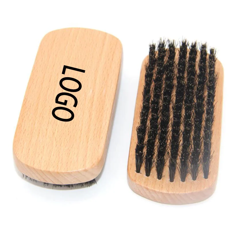 Personal custom made 100% beech brush Boar bristle brush beard massage brush for men