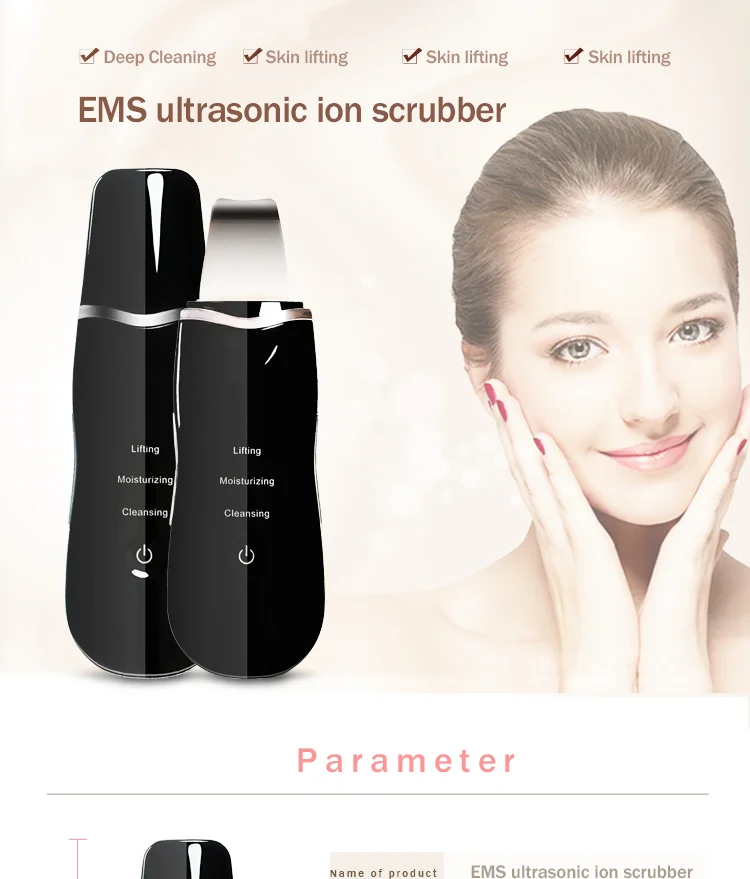 New version 2021 Spray Wireless charging waterproof Ultrasonic Skin Scrubber drop shipping