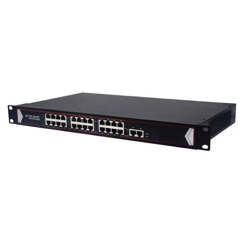 POE switch unmanaged 48V 260W 10/100Mbps 24 port POE and 2 Port Uplink 10/100/1000Mbps Power Over Ethernet