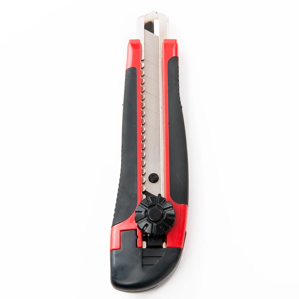
18mm multi function pocket thumb knob swivel open retractable blade plastic sliding knife paper art office utility cutter knife 