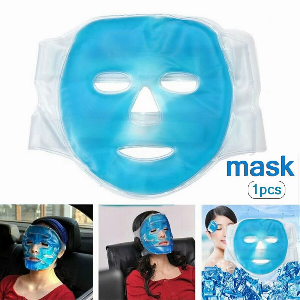 1PC Cold Hot Compress Gel Ice Facial Mas k with Gel Beads Reduce Eye Puffiness Relief Face Puffiness Sleeping Travel Therapeutic