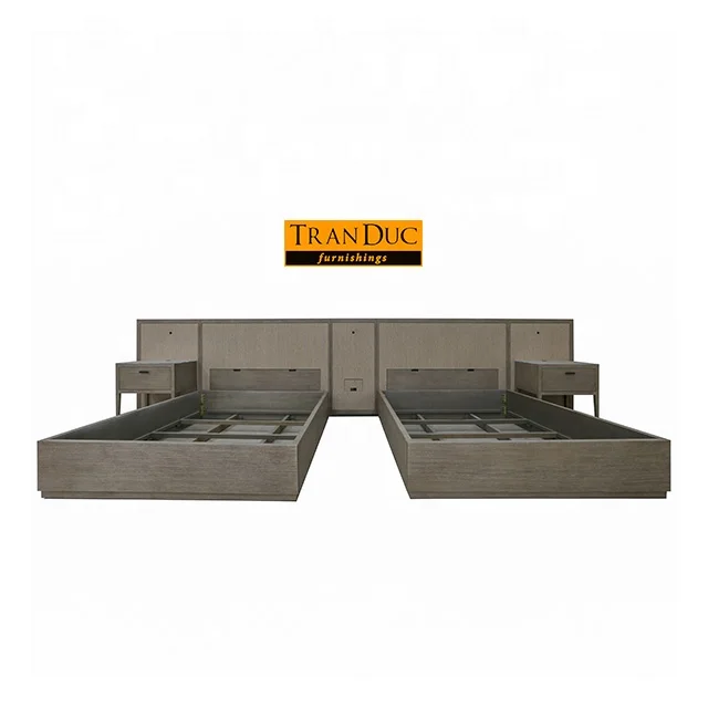 
Double Queen Beds in luxury hotel furniture set from hospitality furniture manufacturer in Vietnam 