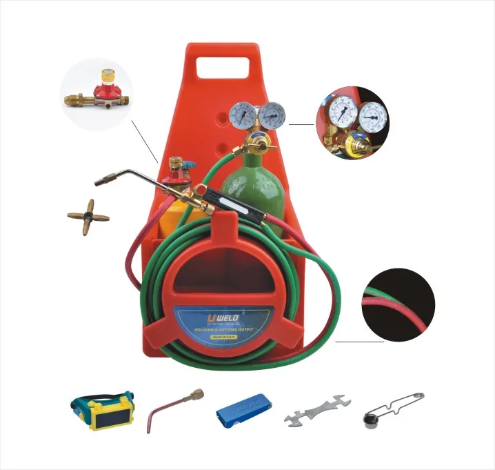 Uweld H-502 Welding and Cutting Kit Multi-fuction Tote Case Journey Man Gas Welding and Cutting Set