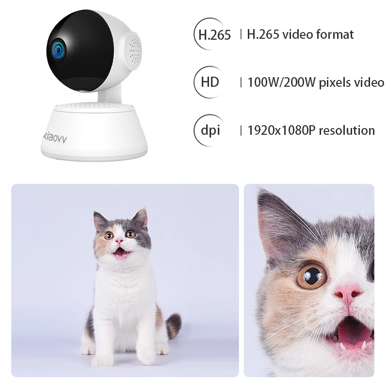 Xiaovv Q6 2.4g Wifi 1080p 200w Hd Camera 360 Auto Tracking Night Vision Cloud Storage Ptz IP Security Smart Surveillance Camera