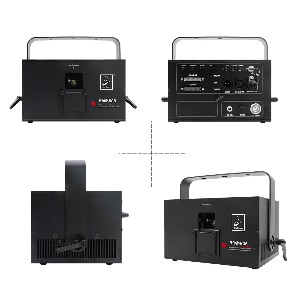 Big Dipper 10W RGB Animation Laser Light 30K 10000mw DJ Stage Lighting Disco Party Wedding  Projector