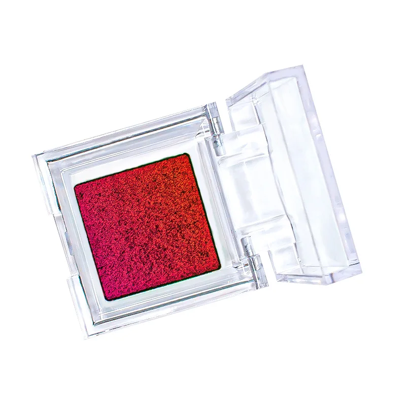 Hot red color range high pigmented two tone custom branded eye shadow makeup multi chrome chameleon iridescent eyeshadow
