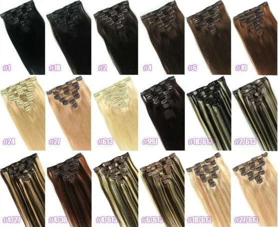 remy clip in hair extension 7pcs 70gram  20inch clip on indian hair extensions