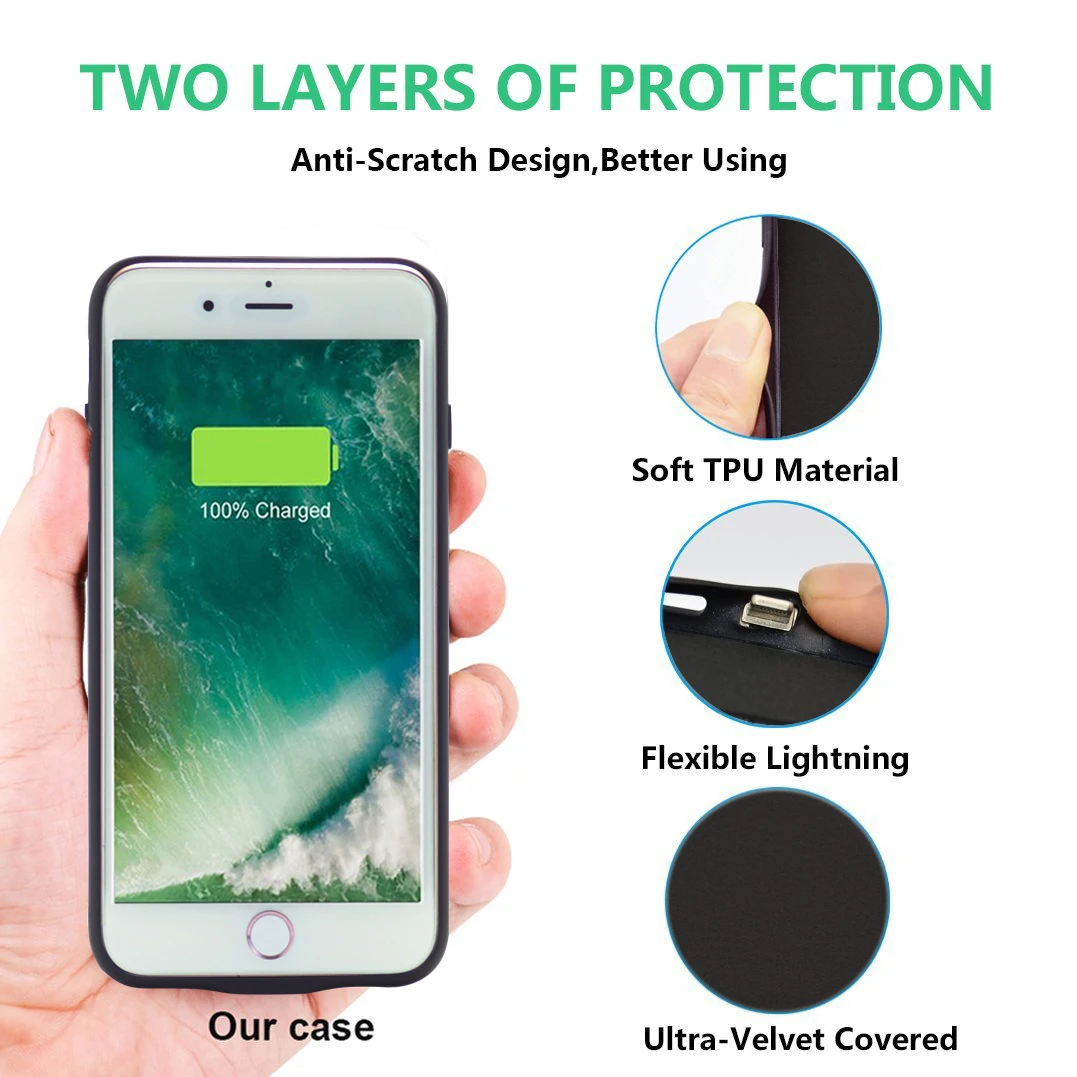 
Smart Power Bank Back Cover Power Case Battery Packs Case For iPhone Cases 