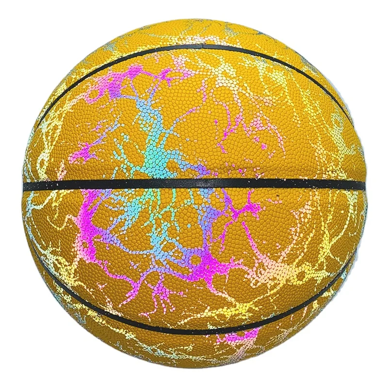 Holographic Super Grip Reflective Brand Your Basketball Glow In The Dark For Game And Fan