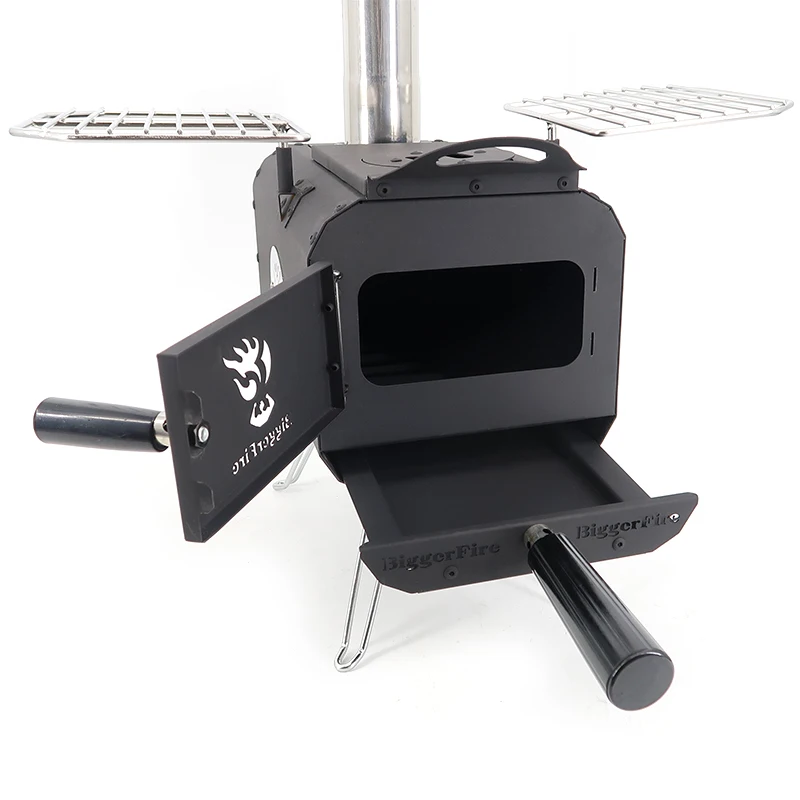 Glamping folding wood burning manufacture cheap cubic mini wood stove turkey