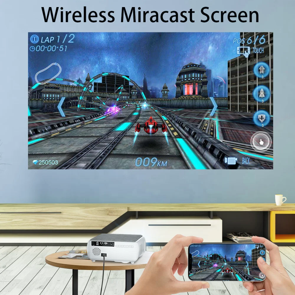 Salange P88 LED 3D Smart Projector 1080P 300 inch Screen Home Theater 7000 Lumen HD LCD Display Logo Video Beam Projector Phone