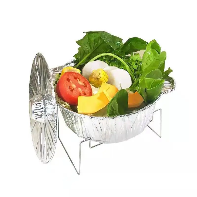 Disposable Takeaway High Quality Aluminum Foil Container Round Aluminum Foil Pot with Foil Lid