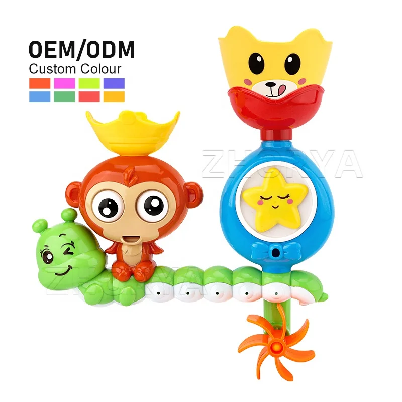 Zhorya Cute Monkey Baby Bathtub Water Toys Shower Bath Toy Funny Bathroom Water Play Toys For Kids