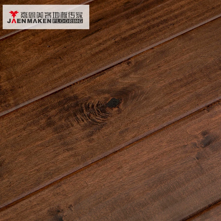 Wood Parquet Flooring Easily Installed Solid Indoor 18mm Maple Flooring Oak Smowy Courtyard Cottonwood Core + Hardwood Veneer E0