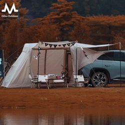 Qibu 4-6 Person Universal Suv Camping Tent Car Tailgate Sun Shelter Canopy Folding Extension Space Leisure Cozy Car Rear Tent