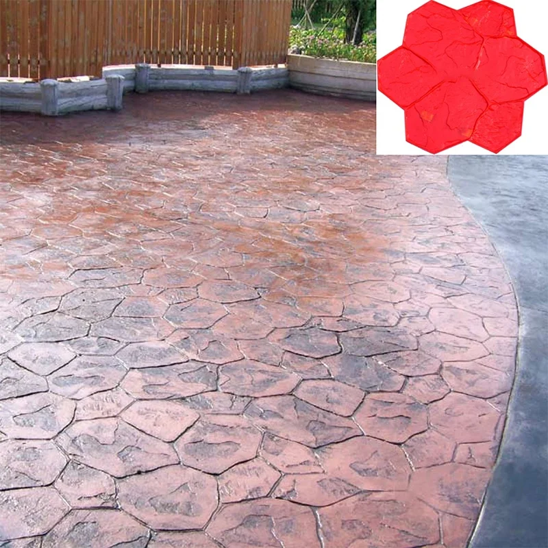 Sturdy Polyurethane Texturing Mat Random Stone Concrete Stamp Mat