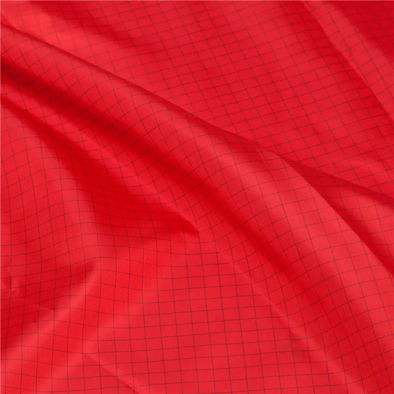 
polyester taffeta 380t grid antistatic 100% polyester down jacket fabric 
