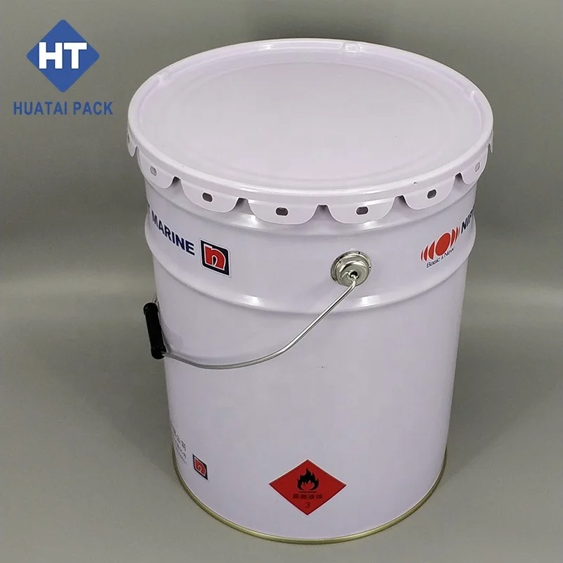 High quality empty 18l metal paint tin bucket 18 Liter steel drum open head