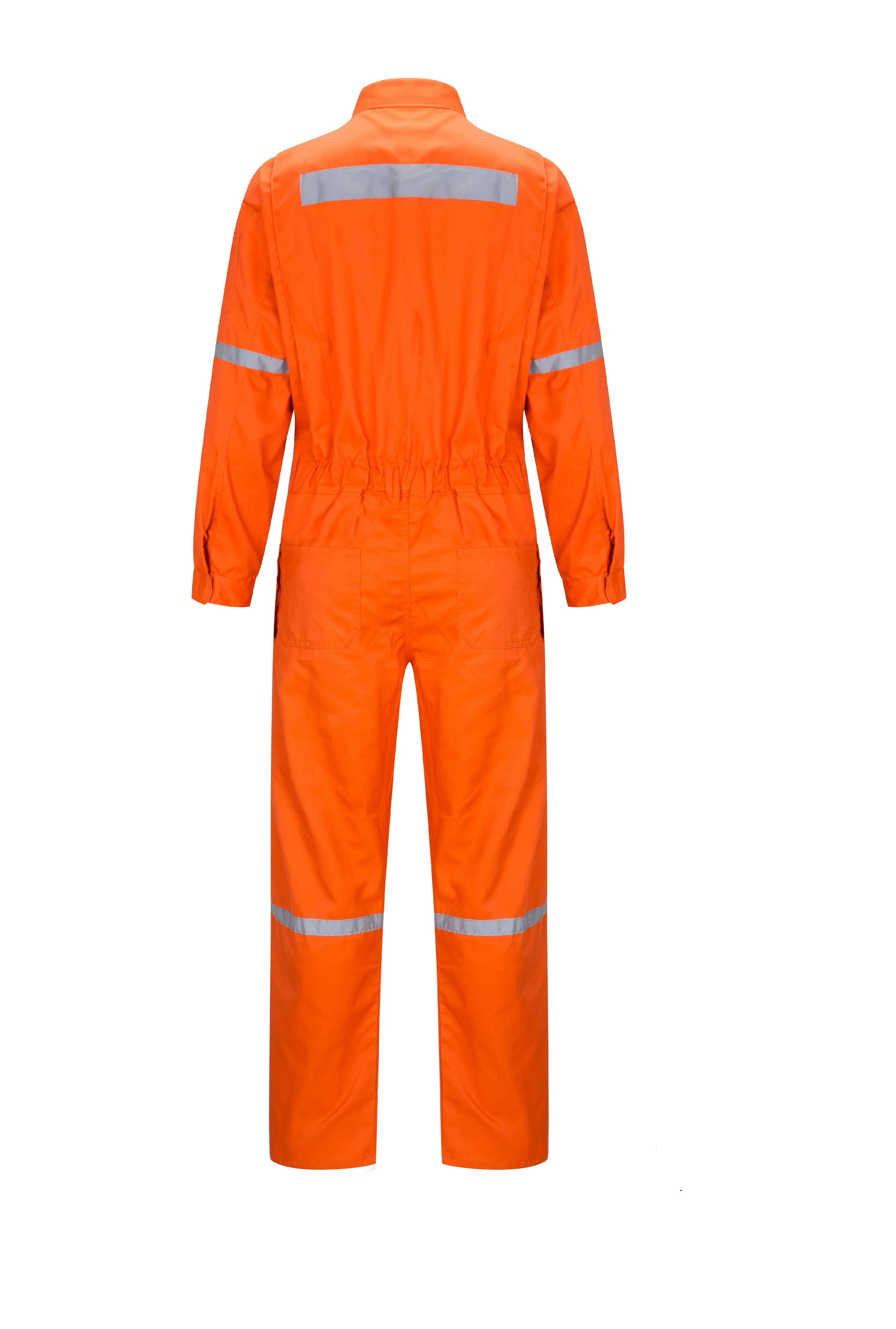 Factory Supply 100% Cotton Twill OEM Orange First Safety Overall With Reflective Tape For Workwear Safety Coverall