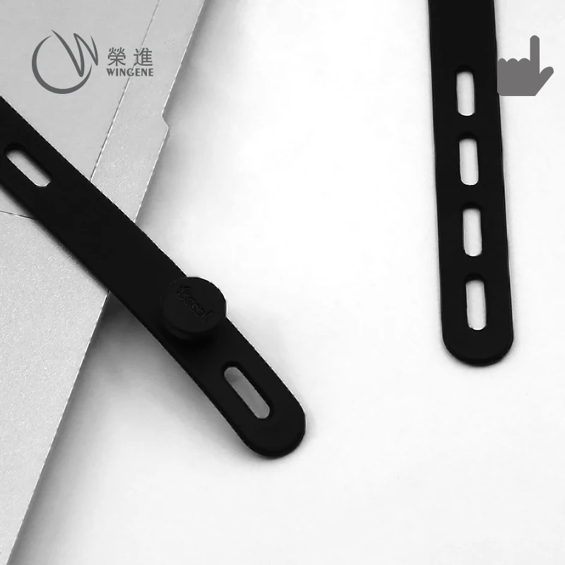 Reusable Rubber Silicone Cable Ties Mini Data Cable Ties New Button Silicone Ties Strap for Cables