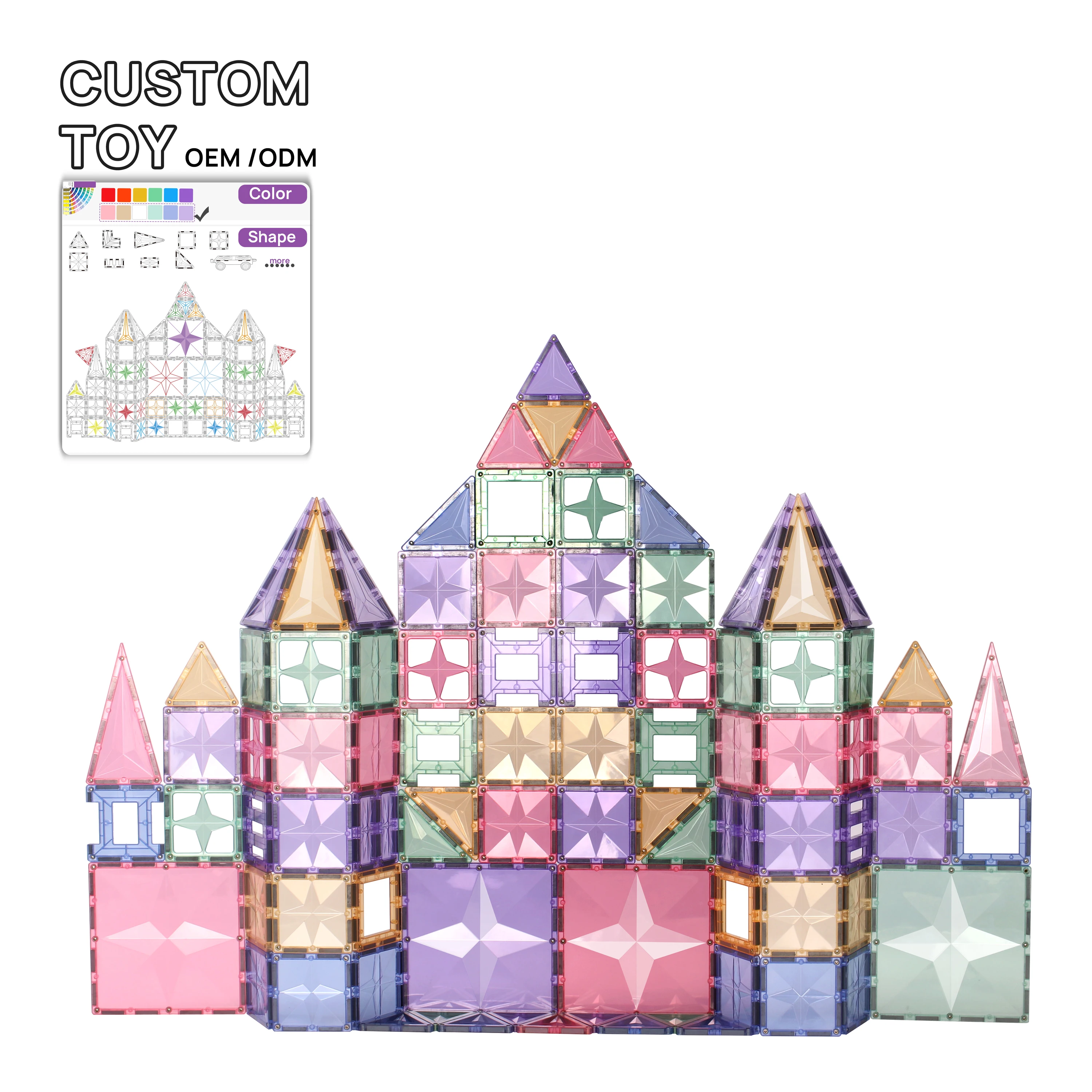 108psc Best Sale Mntl Star Magnetic Building Block Sets Construction Education Magnet Tiles Toy For Kids