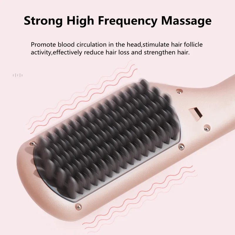 NEW 7,000,000 Negative Ion Fast PTC Heater Anti-scalding Ceramic Coated 3D Tooth Hair Straightener Comb Hair Brush Hot Air Comb