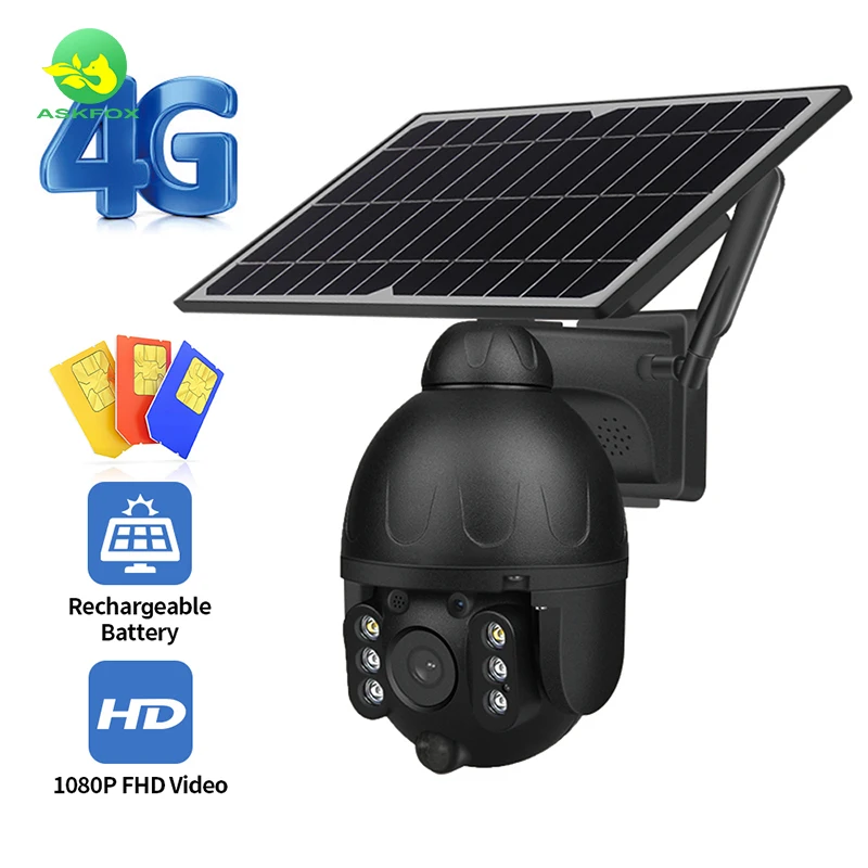 2023 Free energy Wifi 4G Outdoor CCTV Camera Speed Dome IP Solar Panel PTZ Camera HD 1080P PIR Battery Security Solar Camera