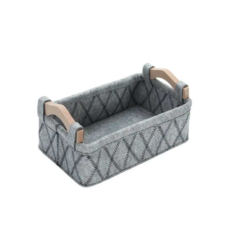 2021 new style felt storage box different size organizer sundries storage collection box with handle