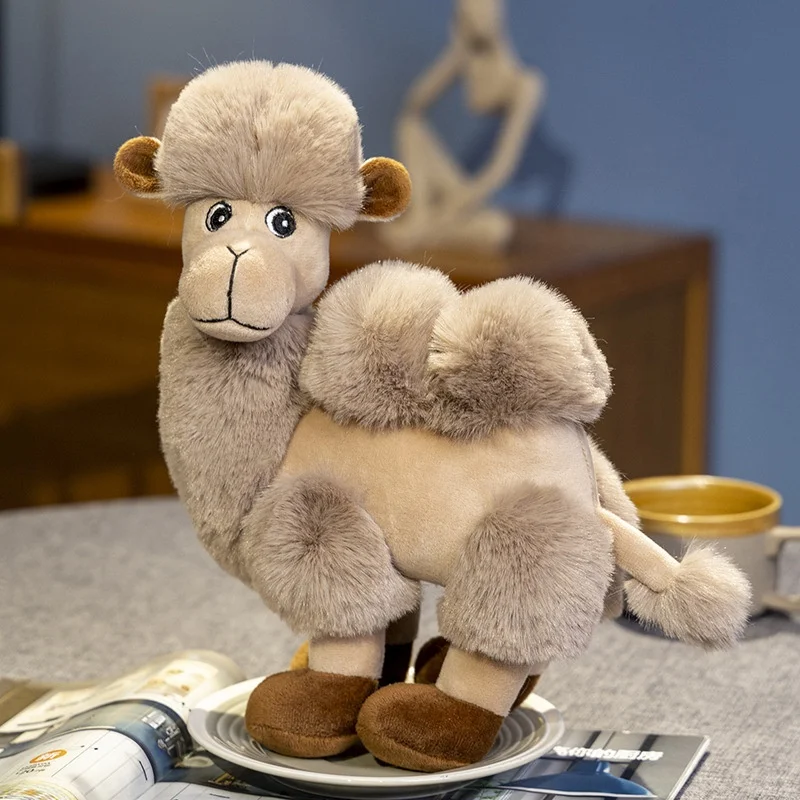 high quality factory custom double hump desert camel stuffed animal toy fluffy accompany doll plush toys for kids