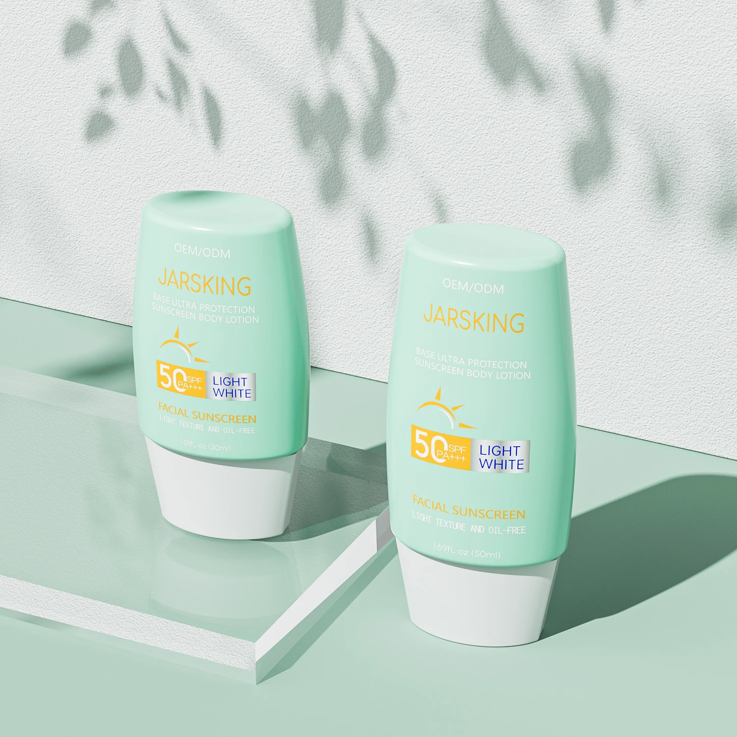 Luxury flat oval shape PE plastic cosmetics bb cream sunscreen squeeze bottle 30ml 50ml for sunscreen