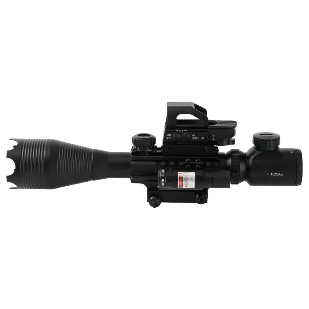 Factory 3-in-1 Scope Combo 4-16X50EG Scope with Red-Coating Reflex Mini Sight and Green Laser Scope