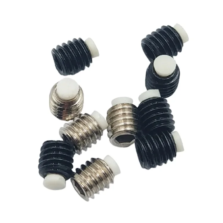 M1 M1.6 M3 M12 1/2 Tungsten Hexagon Socket Set Screw Nylon Hex Socket Set Screws With Nylon Silicone Tip Grub Screw