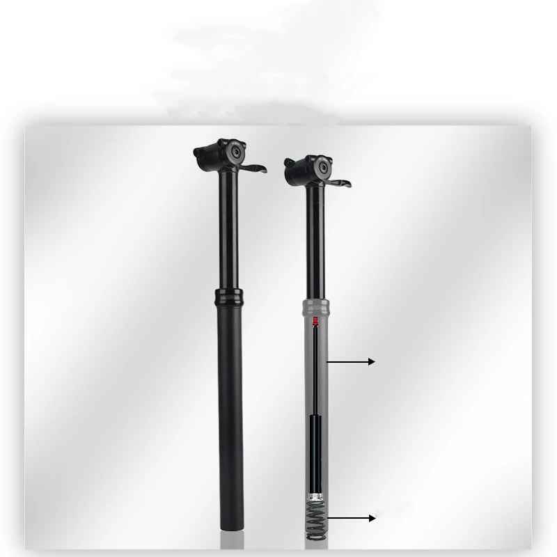 Mountain Bike air Pressure Drop Seat Post Aluminum Alloy Hand Control Telescopic Adjustment with Suspension