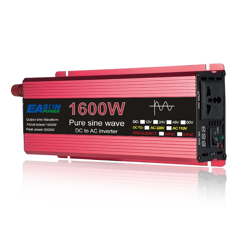Pure Sinewave 12V 24VDc To 120V 220V Ac Battery Charger 800W  1600W 2200W 3000W  Car Inverter