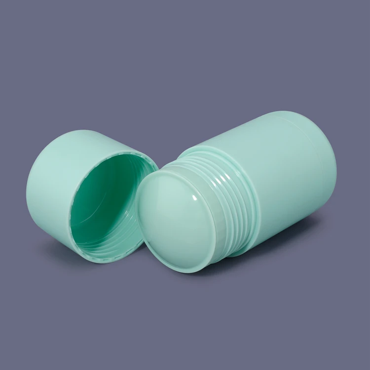 Empty round shape white pink green 30g 50g cosmetic packaging deodorant stick plastic deodorant container with twist up cover