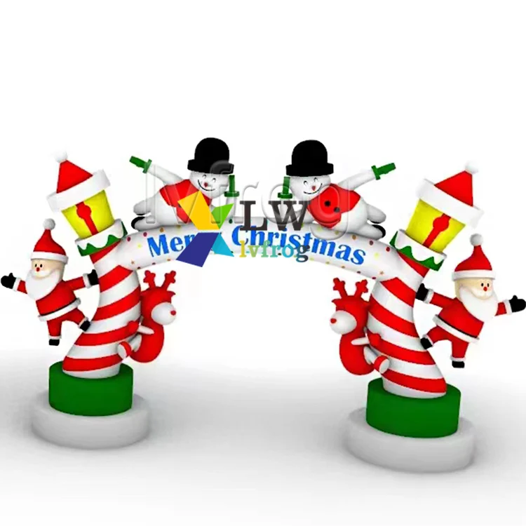High Quality Blow Up Giant Christmas Santa Arch Outdoor Decorations Inflatable Christmas Arch