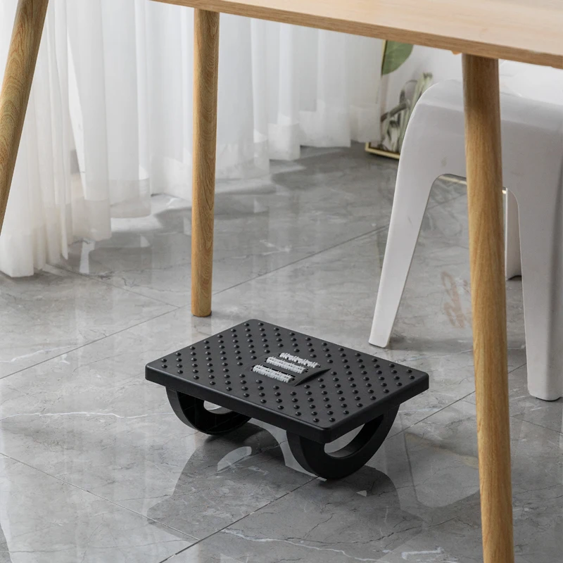 Sturdy Non-slip High Weight Capacity Healthy Height and Tilt Roller Pad Under Desk plastic step stool Massage Footrest Footstool