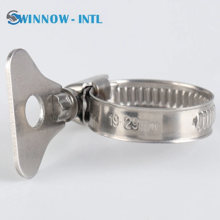 Germany Type Hose Clamps With Plastic Butterfly Handle Screw Quick Release Band 8mm Hose Clamp For Pvc Pipe Fitting