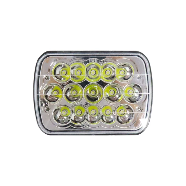 2021 factory  IP68 7inch LED  45W 4x6 led 24V square angel ring headlight  led work light for truck