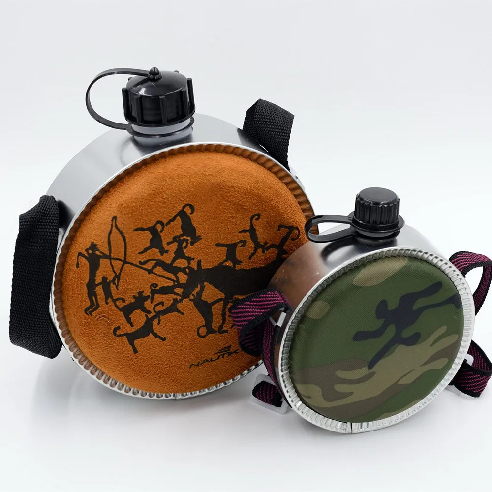 Classical 1900ml  stripe pattern blanket cover circle PE drink bottle water canteen for outdoor