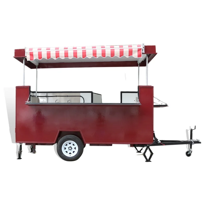 Direct factory Mobile towing hot dog Cart Customized coffee van Square Snack Food trailer for sale