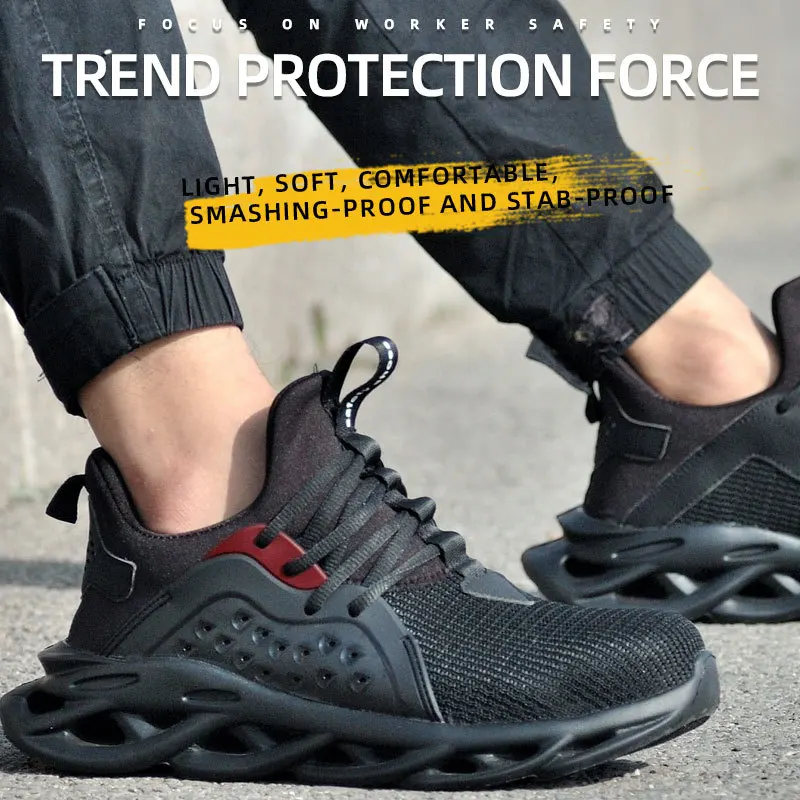 Wholesale Lightweight Acid-base Resistant Steel Toe Working Sports Safety Shoes for Men