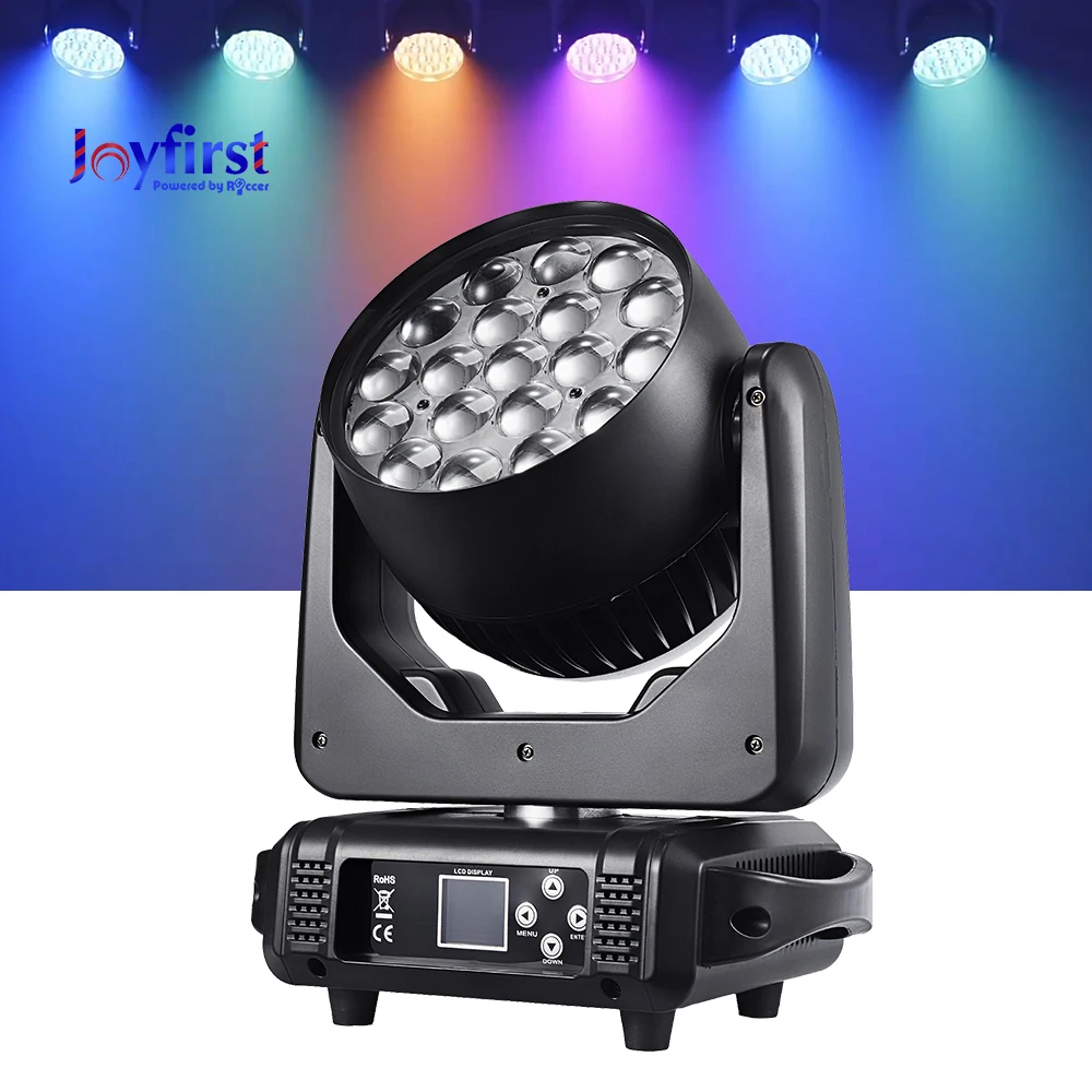 Joyfirst 19x15 Вт RGBW зум 8 ~ 60 угол DJ свет DMX512 25/14CH светодиодная Подвижная головка промывка сценические огни